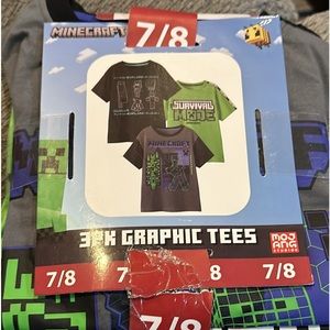Minecraft boys 7/8 tee 3 pk